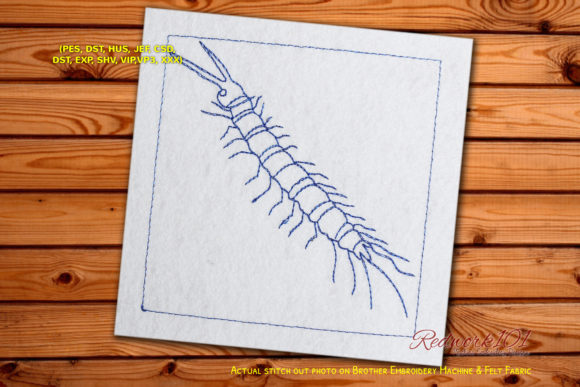 Centipede Worm Redwork