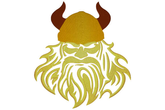 Face of Viking Warrior Embroidery Design