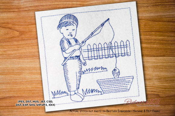 Fishing in Tub: A Charming Embroidery Design for Personalized Gifts