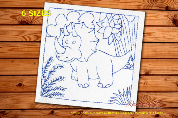 Funny Baby Triceratop: A Playful Dino for Real Embroidery Projects