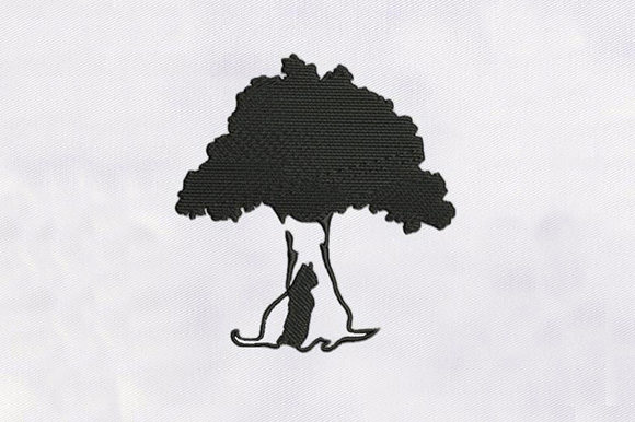 Tree with a Cat: A Thoughtful Embroidery Design for Real Projects